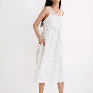 Madewell White Gingham Midi Sundress